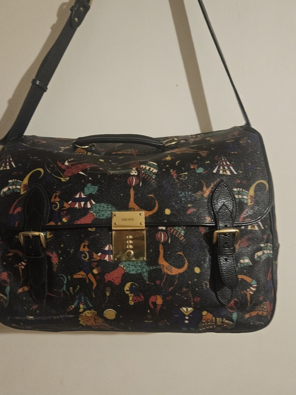 Piero Guidi Magic Circus Multicolor Crossbody Briefcase Bag Italy 18x11x8